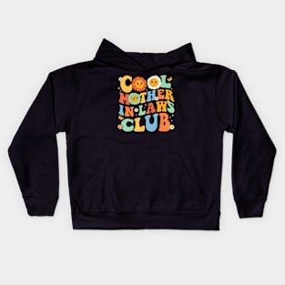 Cool Mother In Laws Club Groovy Mother'S Day Floral Kids Hoodie